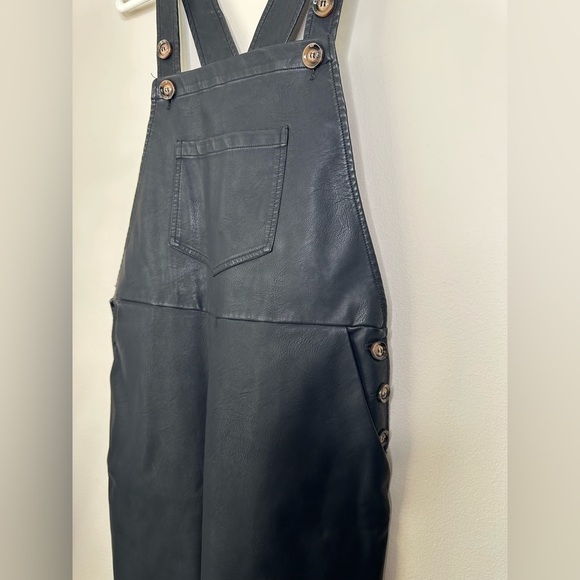 FRNCH Paris faux leather black overalls S NWT - Picture 5 of 8